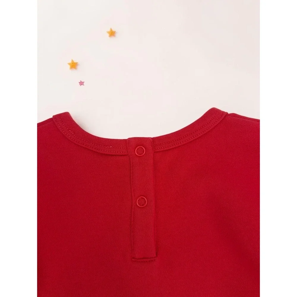 The Beaufort Bonnet Company Red Knit Ruffle Sleeve A-Line Dress Kids